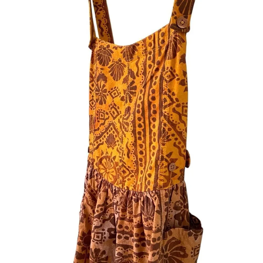NEW Free People Palm Bay Printed Shortalls Bohemian Vibe Romper in Size Medium - Picture 9 of 16